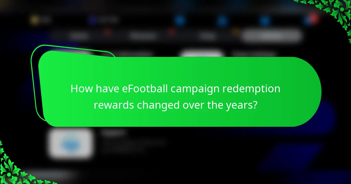 How have eFootball campaign redemption rewards changed over the years?