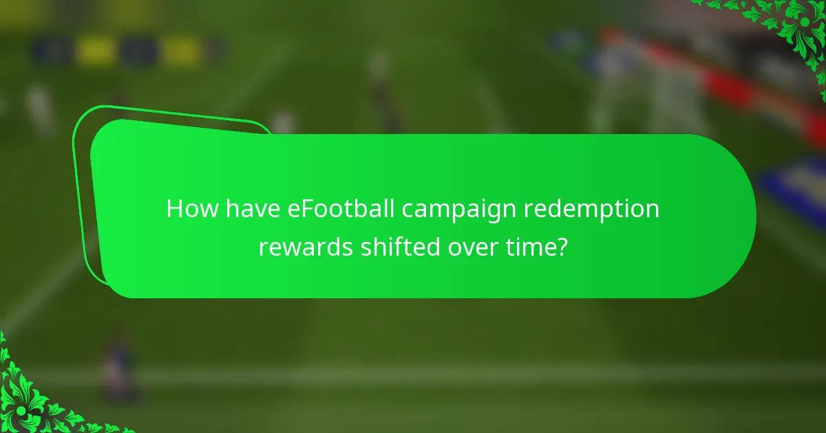 How have eFootball campaign redemption rewards shifted over time?