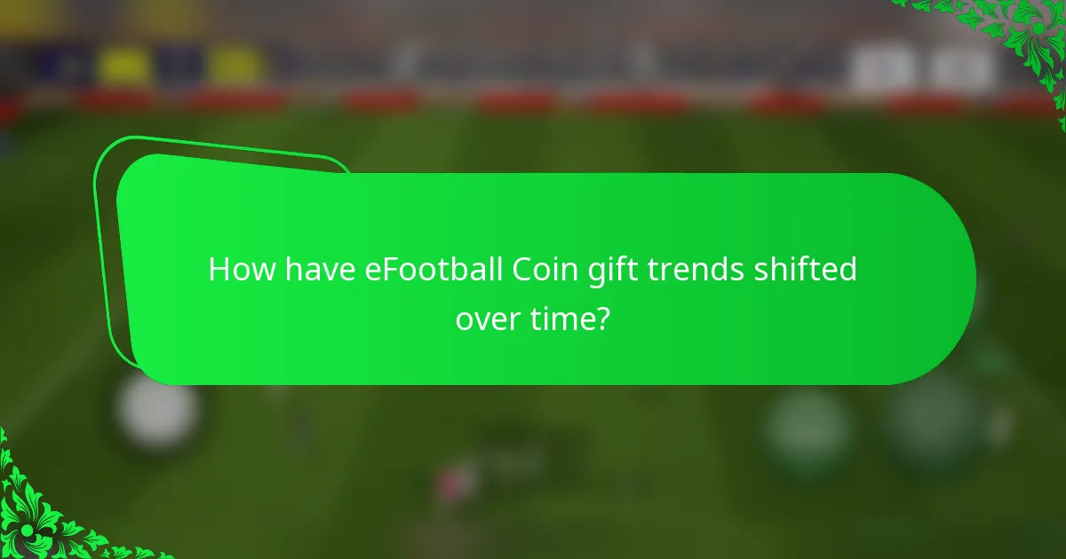 How have eFootball Coin gift trends shifted over time?