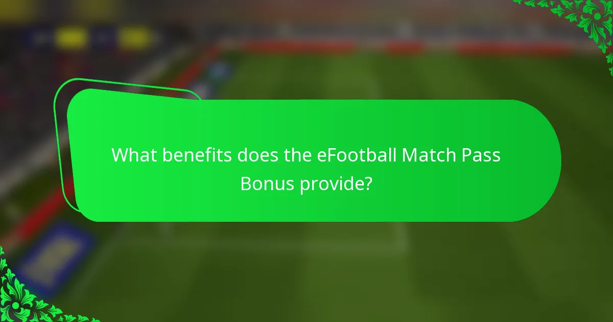 What benefits does the eFootball Match Pass Bonus provide?