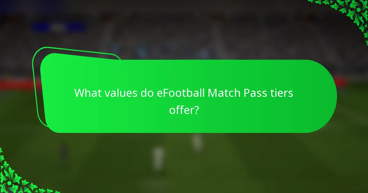 What values do eFootball Match Pass tiers offer?
